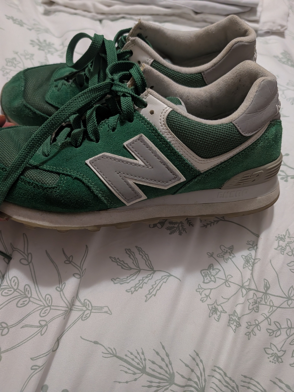 New Balance Men’s Classic Green Suede & Mesh Sneaker